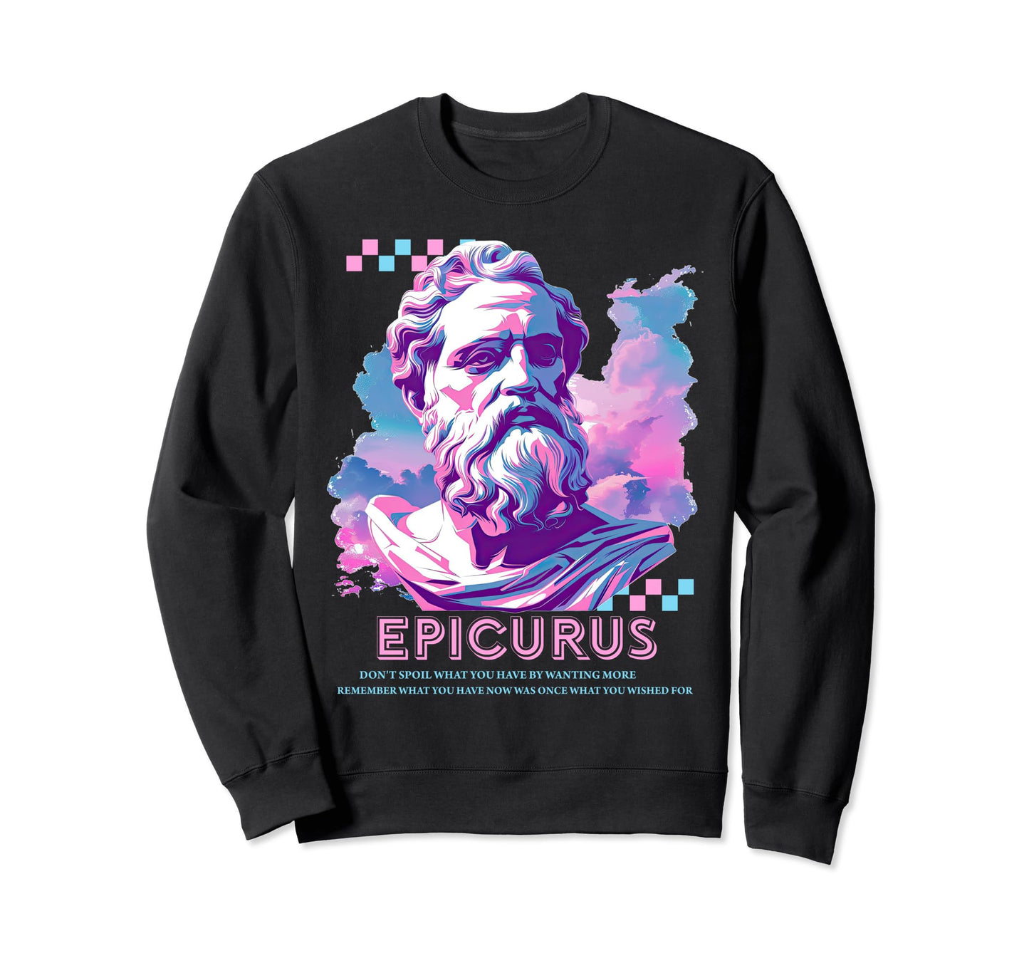 Stoic Philosopher Epicurus Y2K Sweatshirt - Fun Novelty Design for Adults - T-Shirt, Sweatshirt, Hoodie