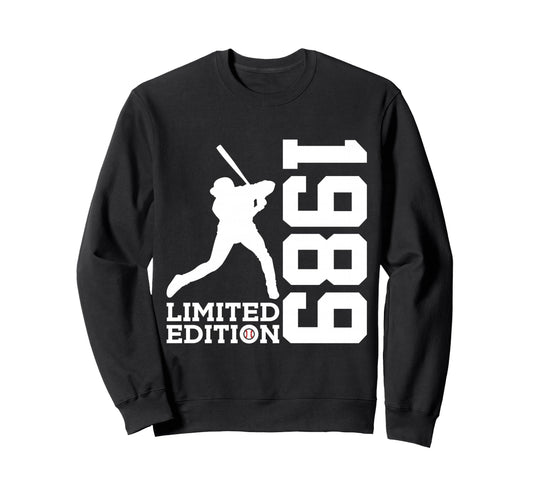 37Th Birthday Baseball 1989 Sweatshirt - Casual Everyday Wear Unisex - T-Shirt, Sweatshirt, Hoodie