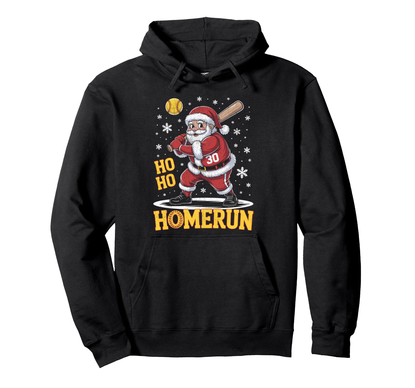 Ho Ho Home Run Funny Baseball Lover Hoodie - Aesthetic Graphic Men Women - T-Shirt, Sweatshirt, Hoodie