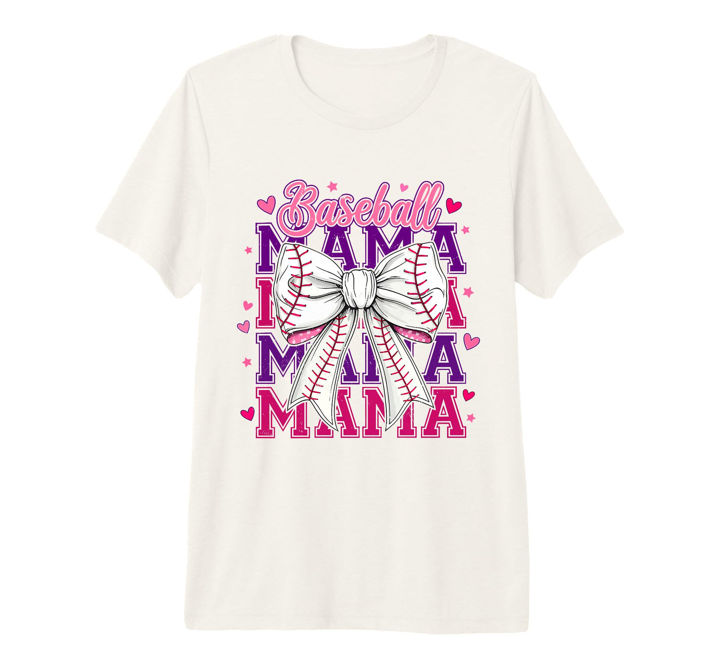 Baseball Mama Coquette Bow Baseball T-Shirt - Minimalist Print for Adults - T-Shirt, Sweatshirt, Hoodie