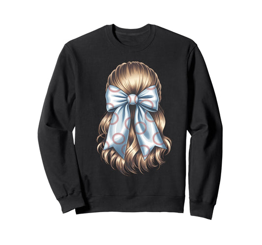 Baseball Coquette Bow Baseball Mom Sweatshirt - Novelty Apparel Unisex - T-Shirt, Sweatshirt, Hoodie