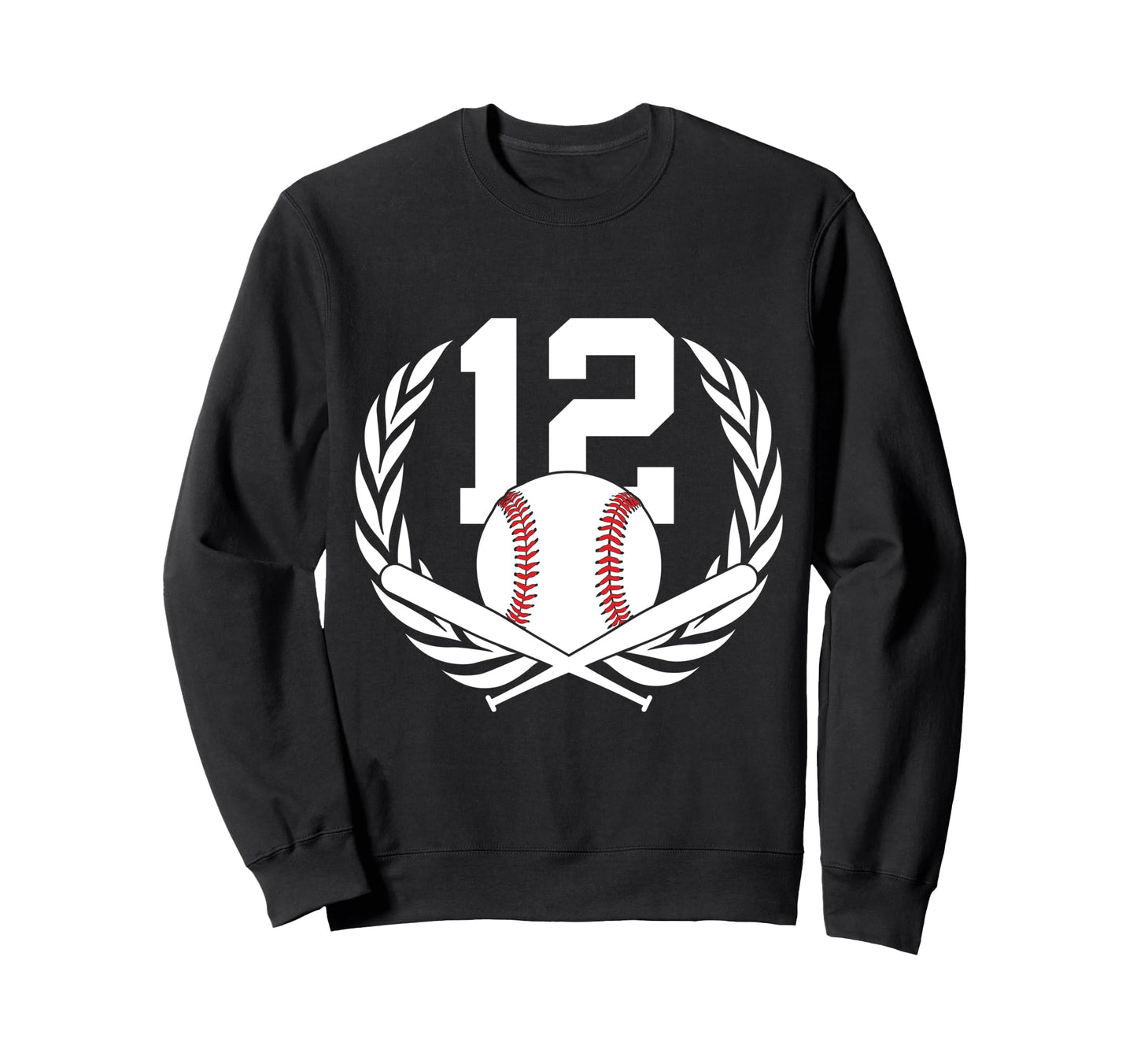 12 Years Number 12 Baseball 12Th Sweatshirt - Aesthetic Graphic for Adults - T-Shirt, Sweatshirt, Hoodie
