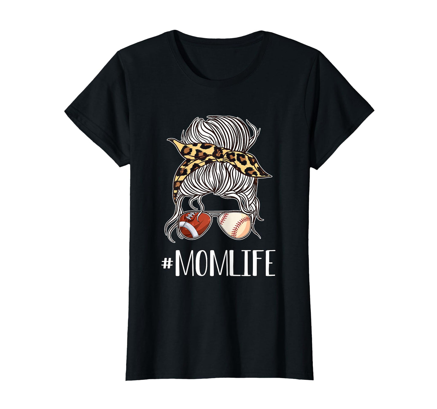 Football And Baseball T Ball Mom T-Shirt - Fun Novelty Design for Adults - T-Shirt, Sweatshirt, Hoodie
