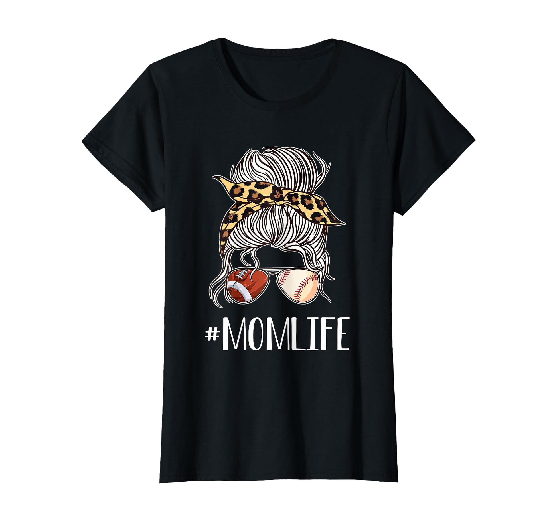 Football And Baseball T Ball Mom T-Shirt - Fun Novelty Design for Adults - T-Shirt, Sweatshirt, Hoodie