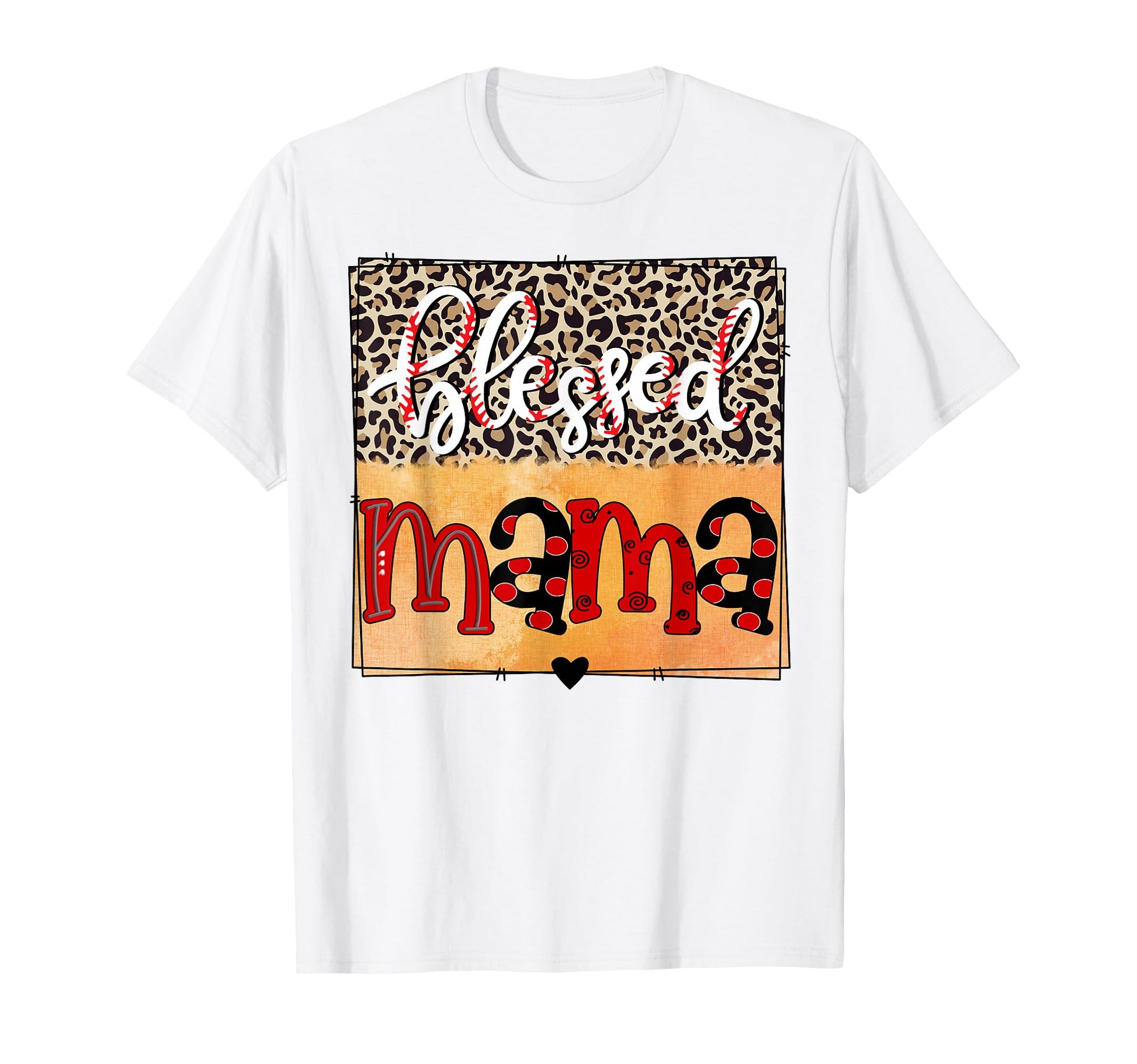 Blessed Leopard Baseball Mother Sport T-Shirt - Novelty Apparel Men Women - T-Shirt, Sweatshirt, Hoodie