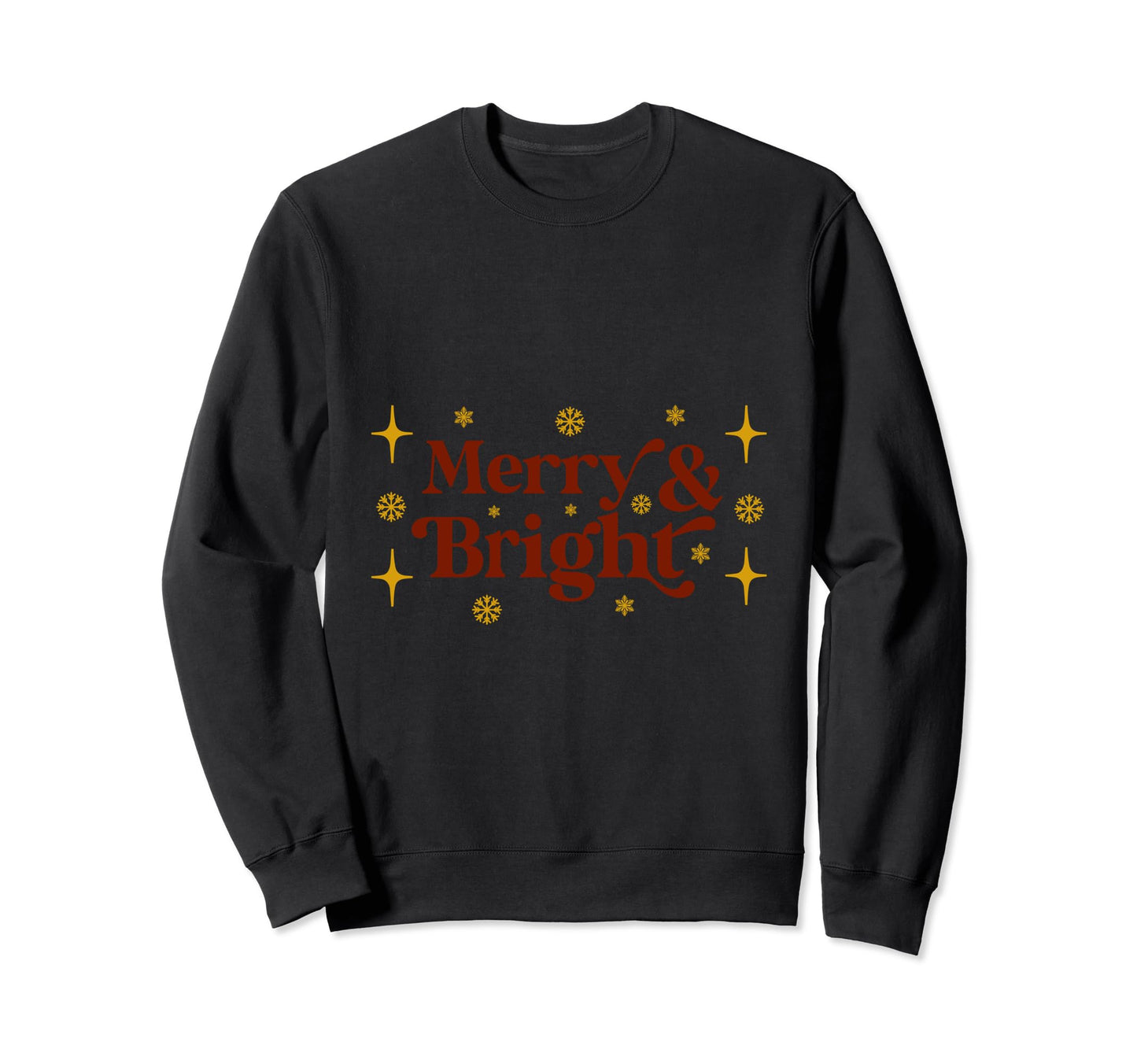 Holiday Merry Bright Word Art Sweatshirt - Trendy Graphic Unisex - T-Shirt, Sweatshirt, Hoodie