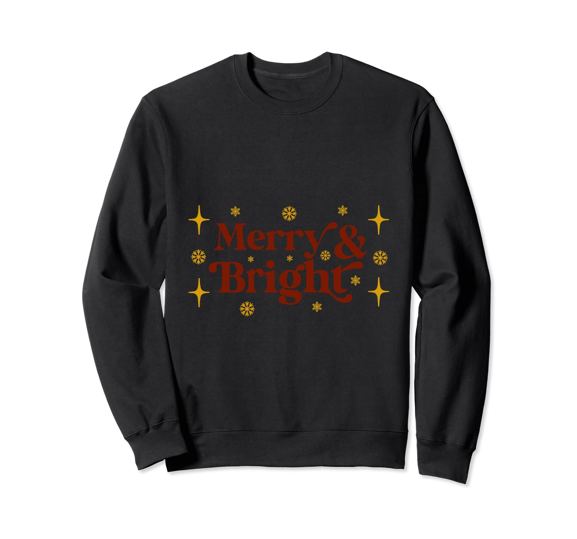 Holiday Merry Bright Word Art Sweatshirt - Trendy Graphic Unisex - T-Shirt, Sweatshirt, Hoodie
