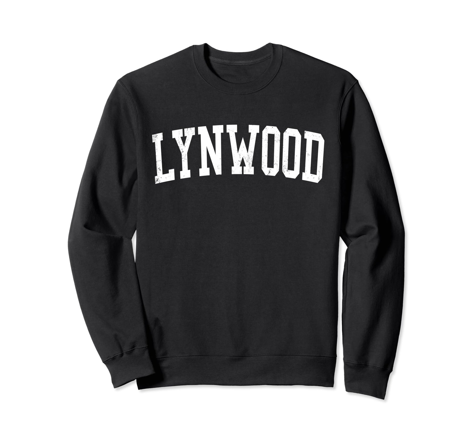 Lynwood Il Distressed White Varsity Sweatshirt - Minimalist Print Unisex - T-Shirt, Sweatshirt, Hoodie