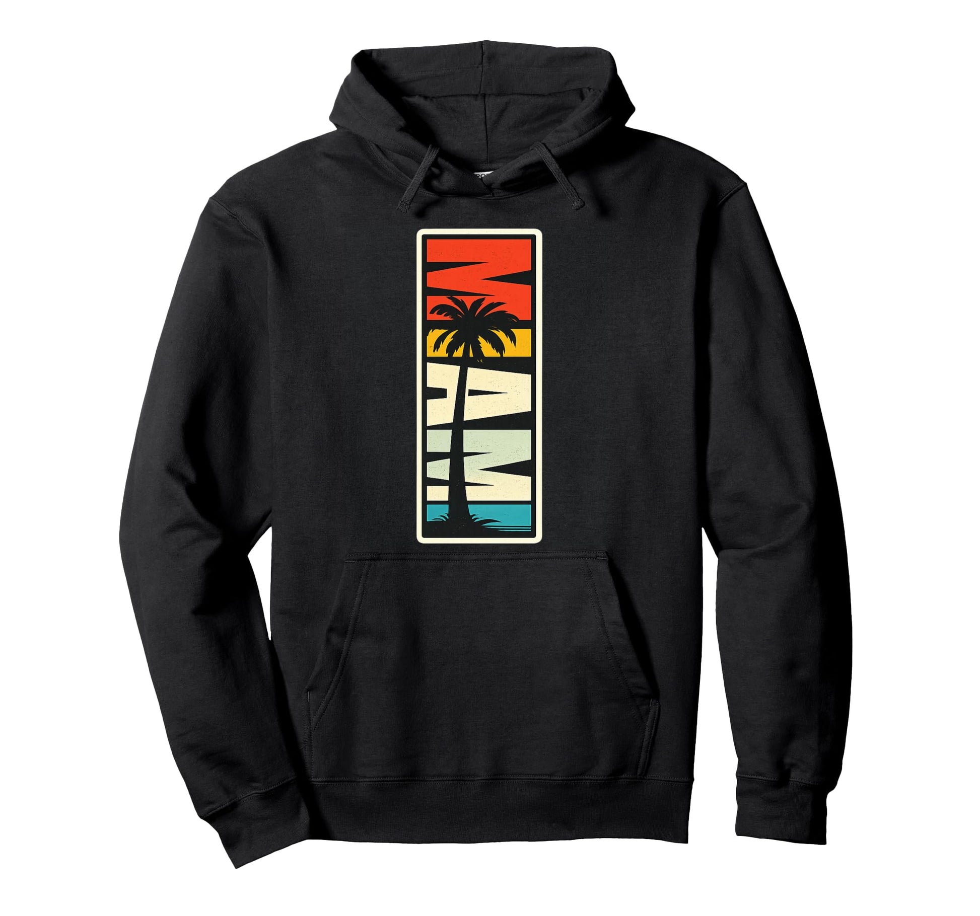Miami Sunset Palm Tree Hoodie - Novelty Apparel for Adults - T-Shirt, Sweatshirt, Hoodie