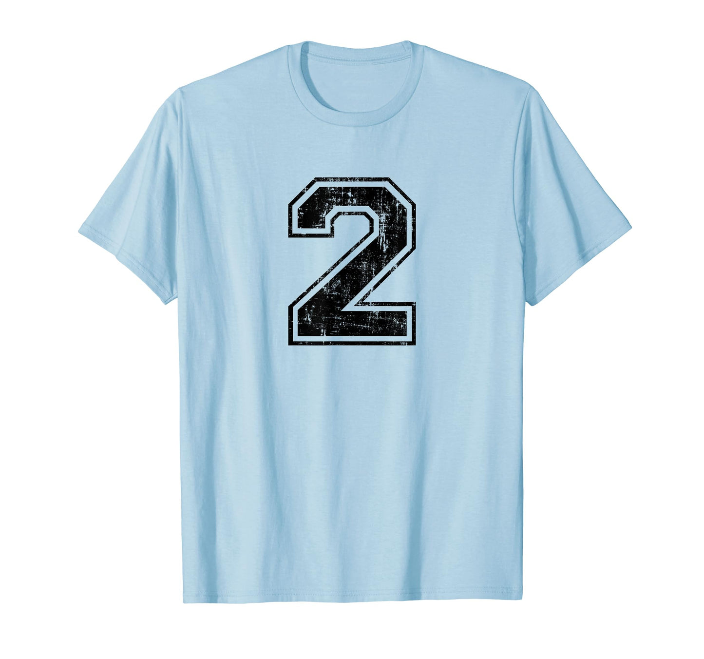 Number 2 Two Varsity Distressed T-Shirt - Streetwear Style for Adults - T-Shirt, Sweatshirt, Hoodie