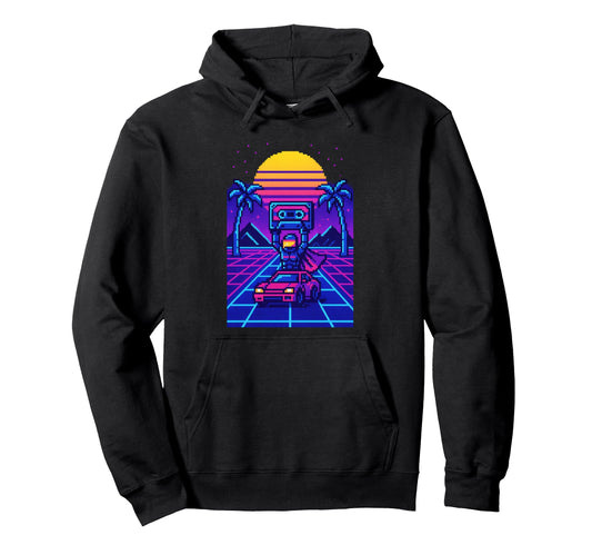 80S Synthwave Hoodie - Novelty Apparel Unisex - T-Shirt, Sweatshirt, Hoodie