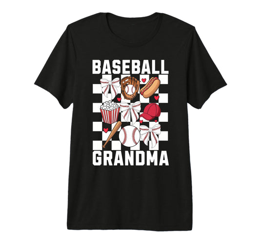 Baseball Grandma Coquette Bow T-Shirt - Fun Novelty Design for Adults - T-Shirt, Sweatshirt, Hoodie