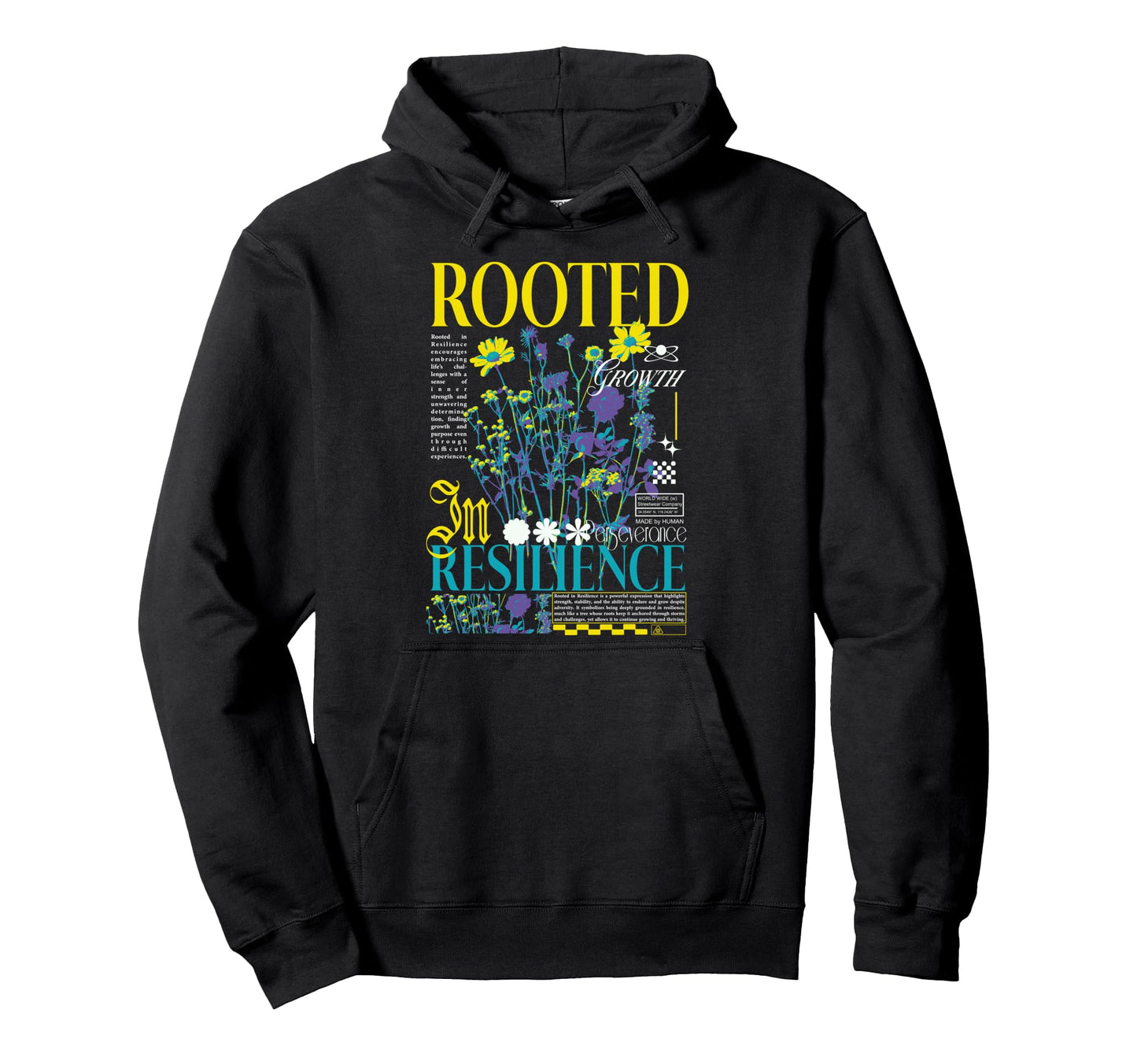 Y2K Flowers Bold Urban Graffiti Hoodie - Trendy Graphic for Adults - T-Shirt, Sweatshirt, Hoodie
