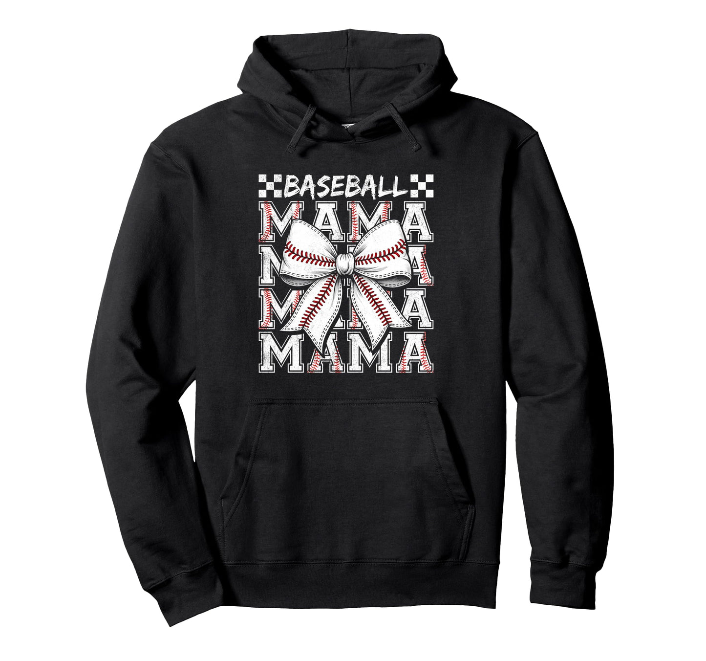Baseball Mama Coquette Bow Mothers Day Hoodie - Novelty Apparel for Adults - T-Shirt, Sweatshirt, Hoodie
