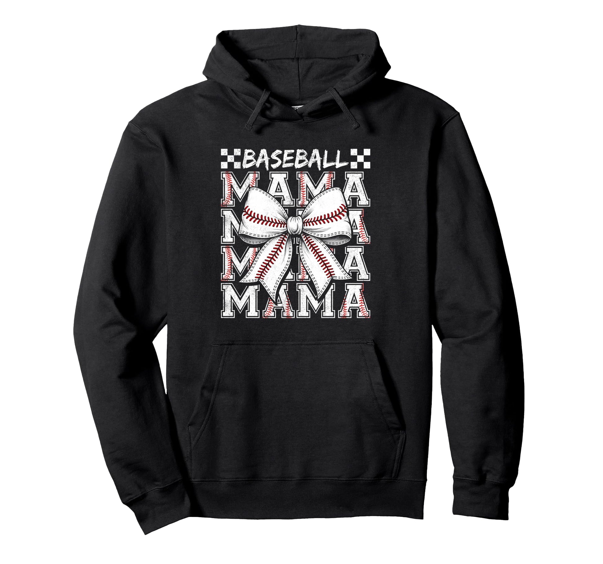 Baseball Mama Coquette Bow Mothers Day Hoodie - Novelty Apparel for Adults - T-Shirt, Sweatshirt, Hoodie