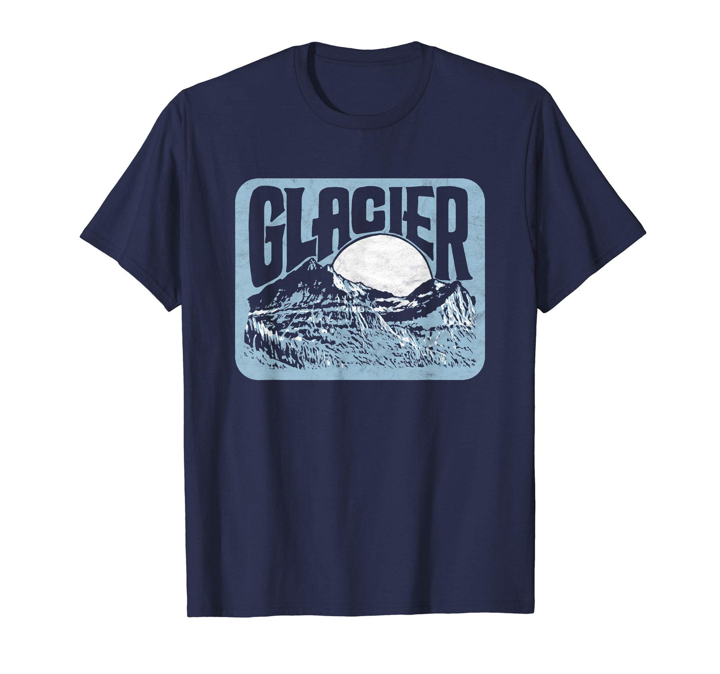 Glacier National Park Distressed 80S T-Shirt - Trendy Graphic Unisex - T-Shirt, Sweatshirt, Hoodie