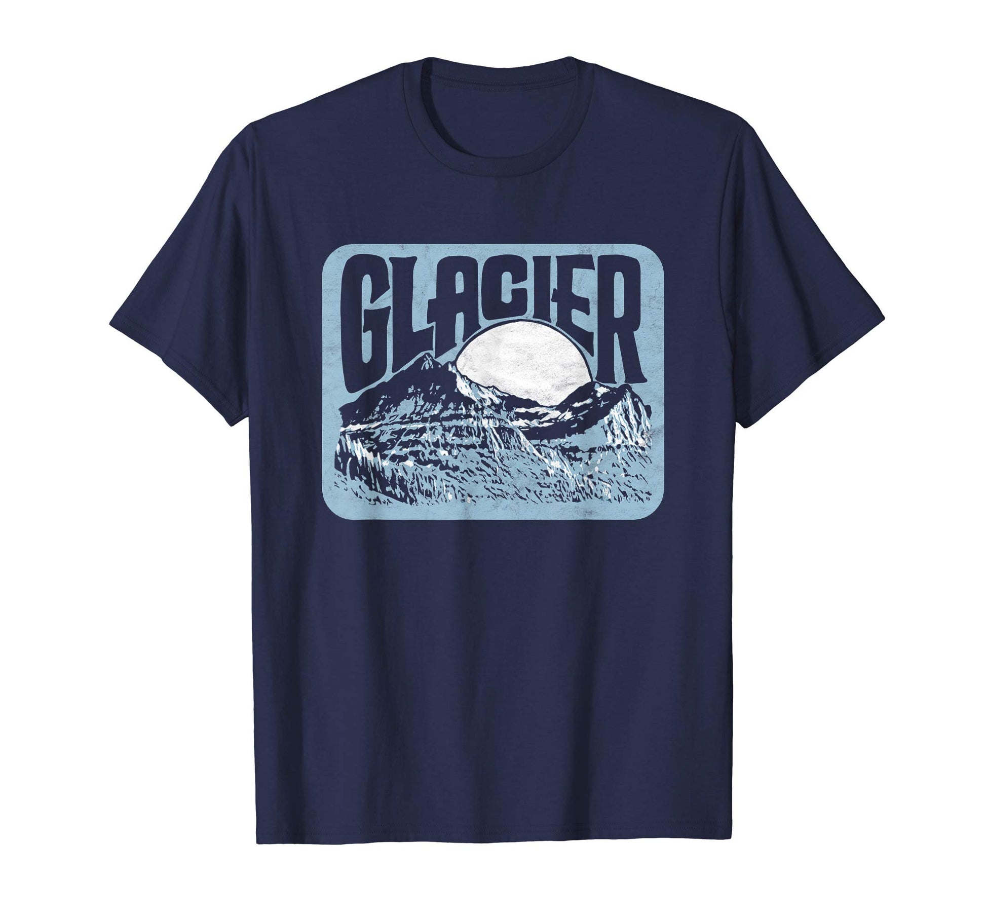 Glacier National Park Distressed 80S T-Shirt - Trendy Graphic Unisex - T-Shirt, Sweatshirt, Hoodie