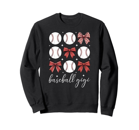 Baseball Gigi Grandma Bow Gigi Sweatshirt - Novelty Apparel Men Women - T-Shirt, Sweatshirt, Hoodie