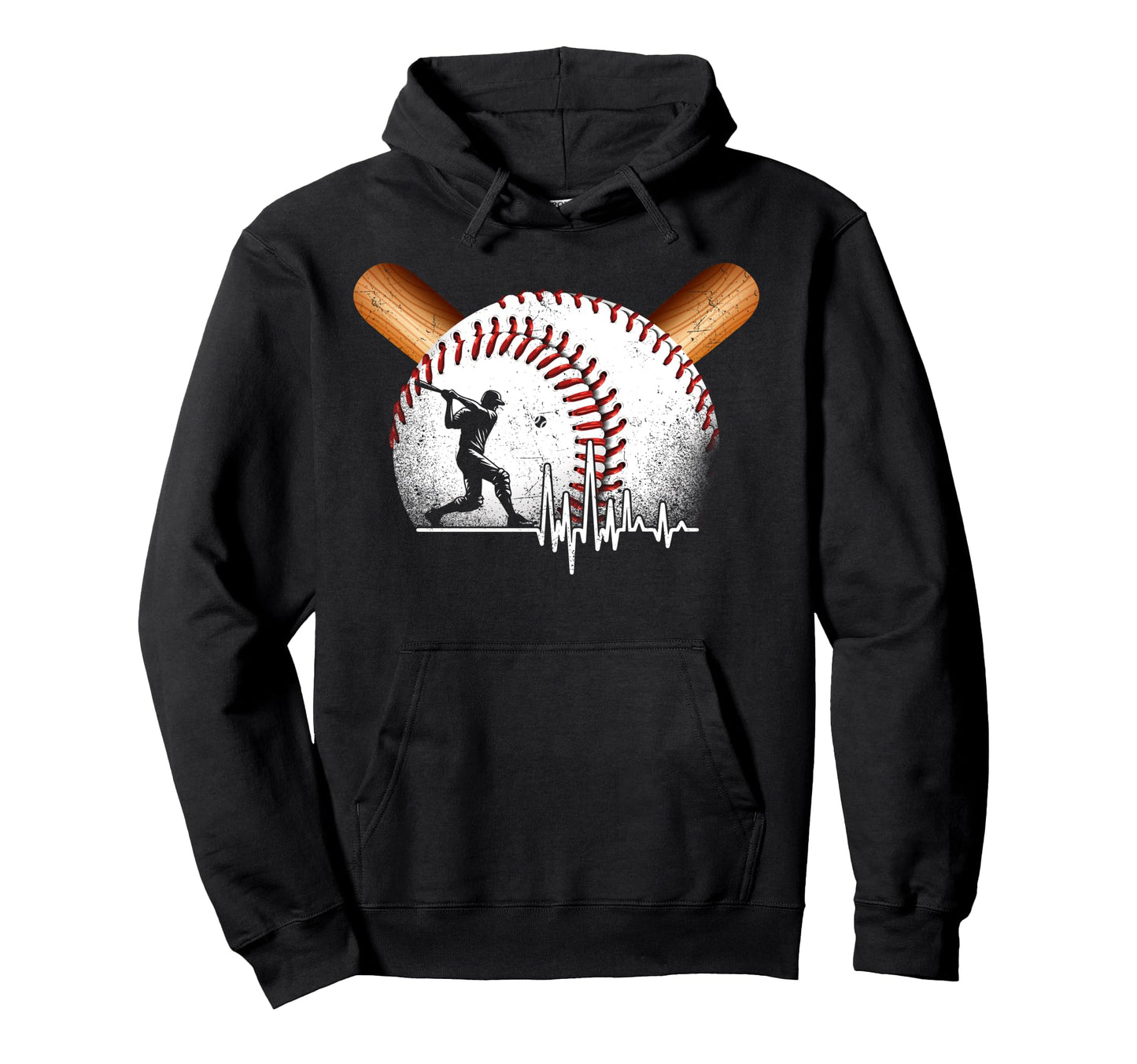 Funny Baseball Player Heartbeat Hoodie - Streetwear Style Men Women - T-Shirt, Sweatshirt, Hoodie