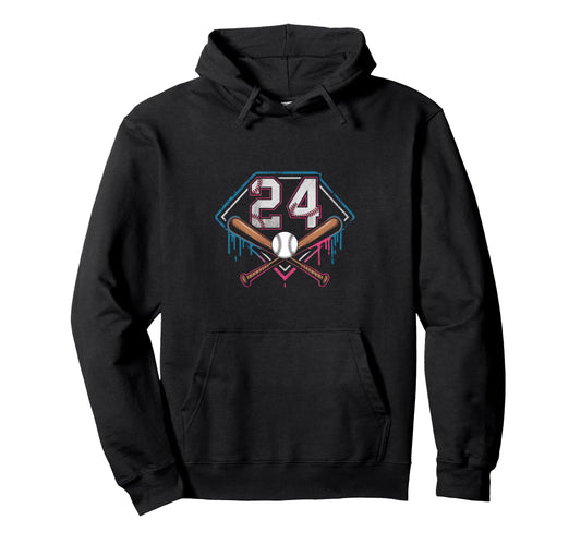 Baseball Home Ice Cream 24Th Birthday Hoodie - Casual Everyday Wear Unisex - T-Shirt, Sweatshirt, Hoodie
