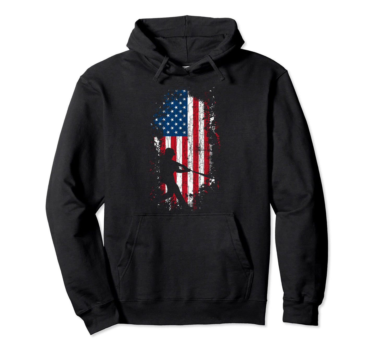 Baseball Usa Flag Funny Player Coach Hoodie - Graphic Print Men Women - T-Shirt, Sweatshirt, Hoodie