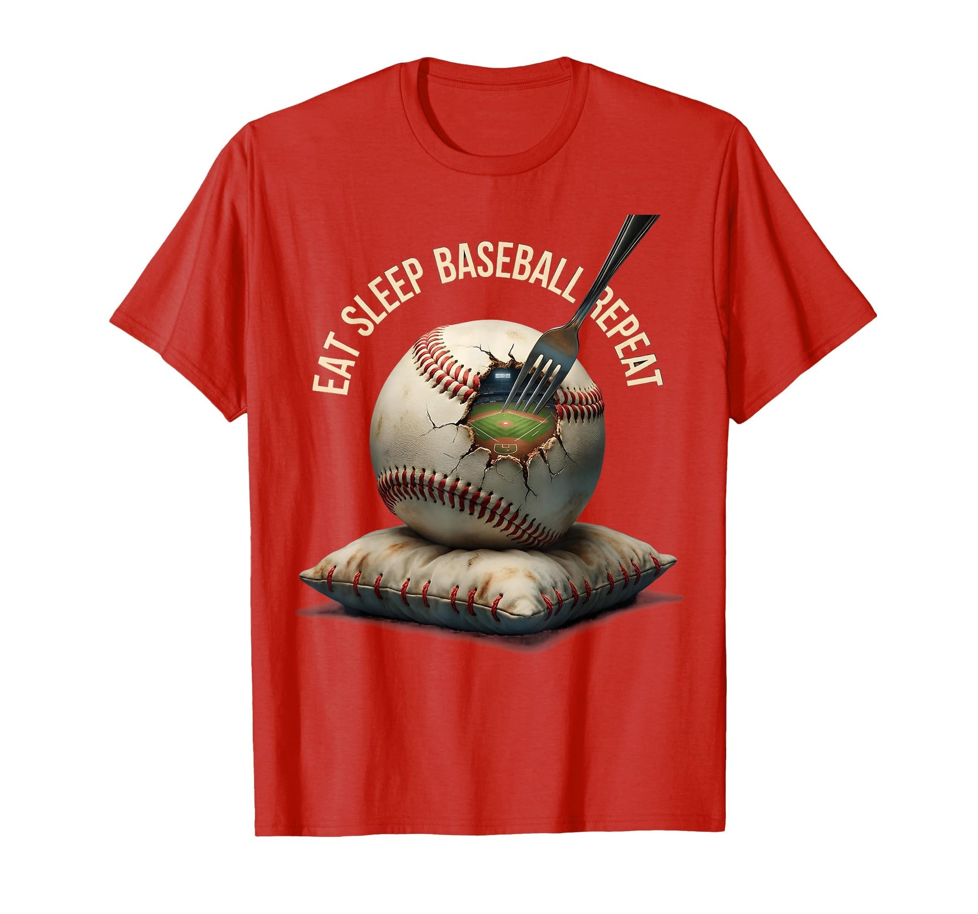Eat Sleep Baseball Repeat Fan T-Shirt - Novelty Apparel for Adults - T-Shirt, Sweatshirt, Hoodie
