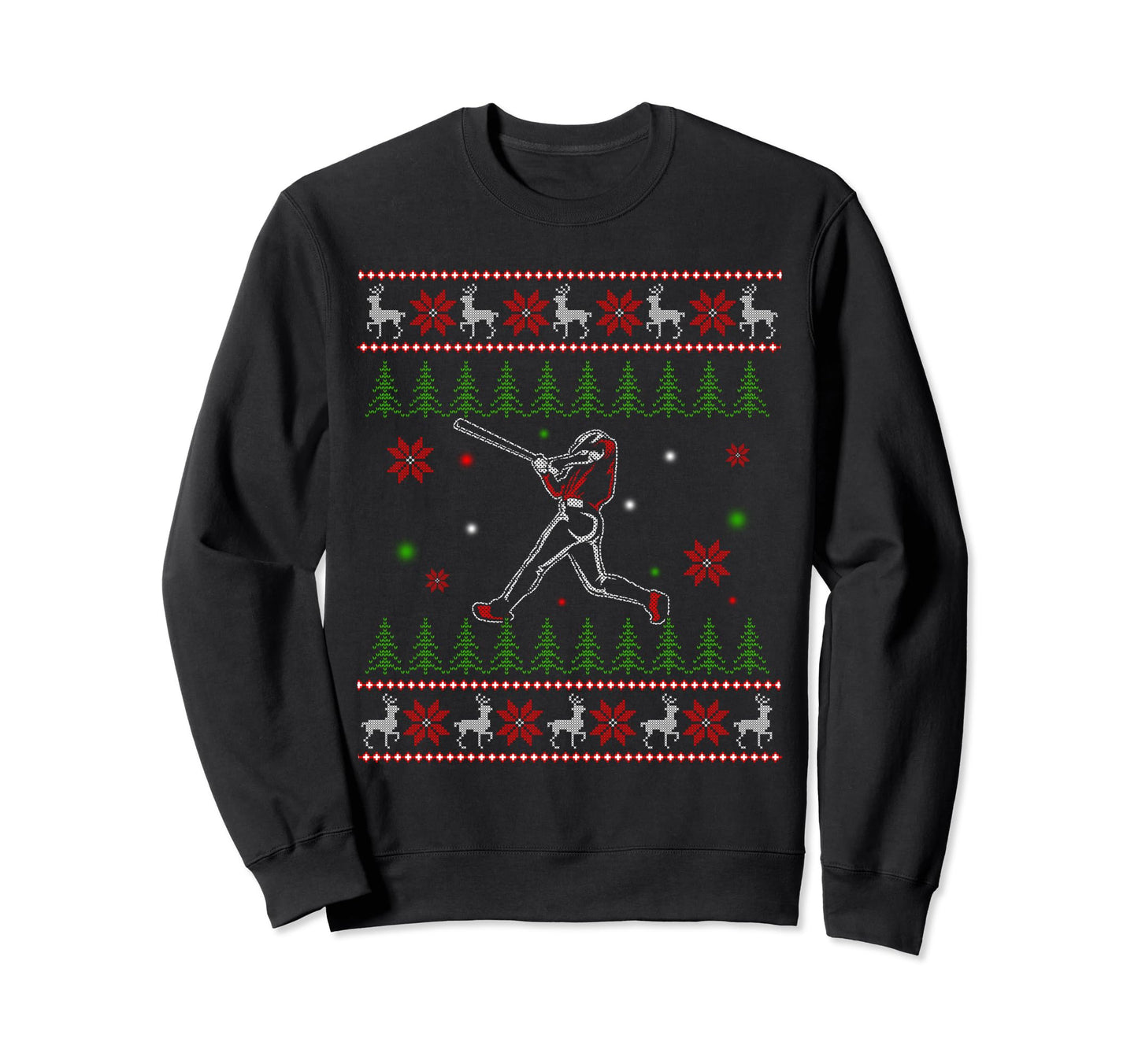 Baseball Player Ugly X Mas Party Sweatshirt - Unique Graphic Men Women - T-Shirt, Sweatshirt, Hoodie