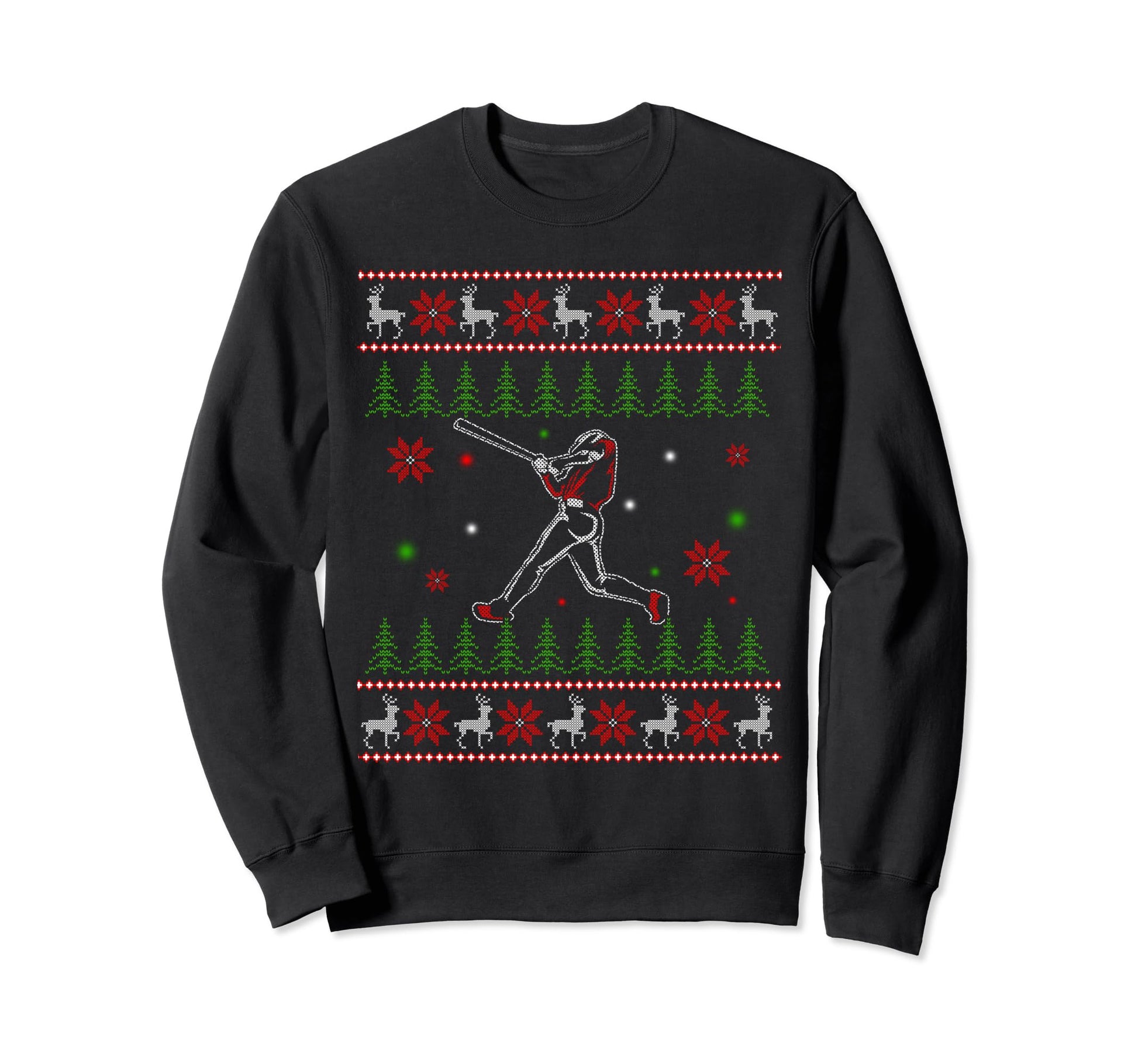 Baseball Player Ugly X Mas Party Sweatshirt - Unique Graphic Men Women - T-Shirt, Sweatshirt, Hoodie