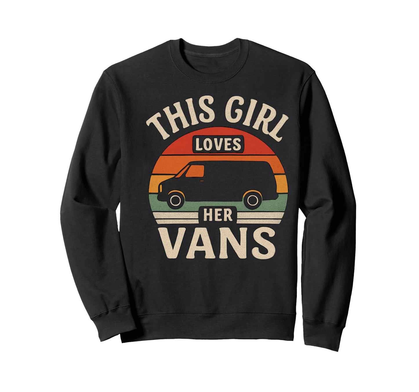 This Loves Her Vans Illustration Sweatshirt - Custom Art Print Men Women - T-Shirt, Sweatshirt, Hoodie