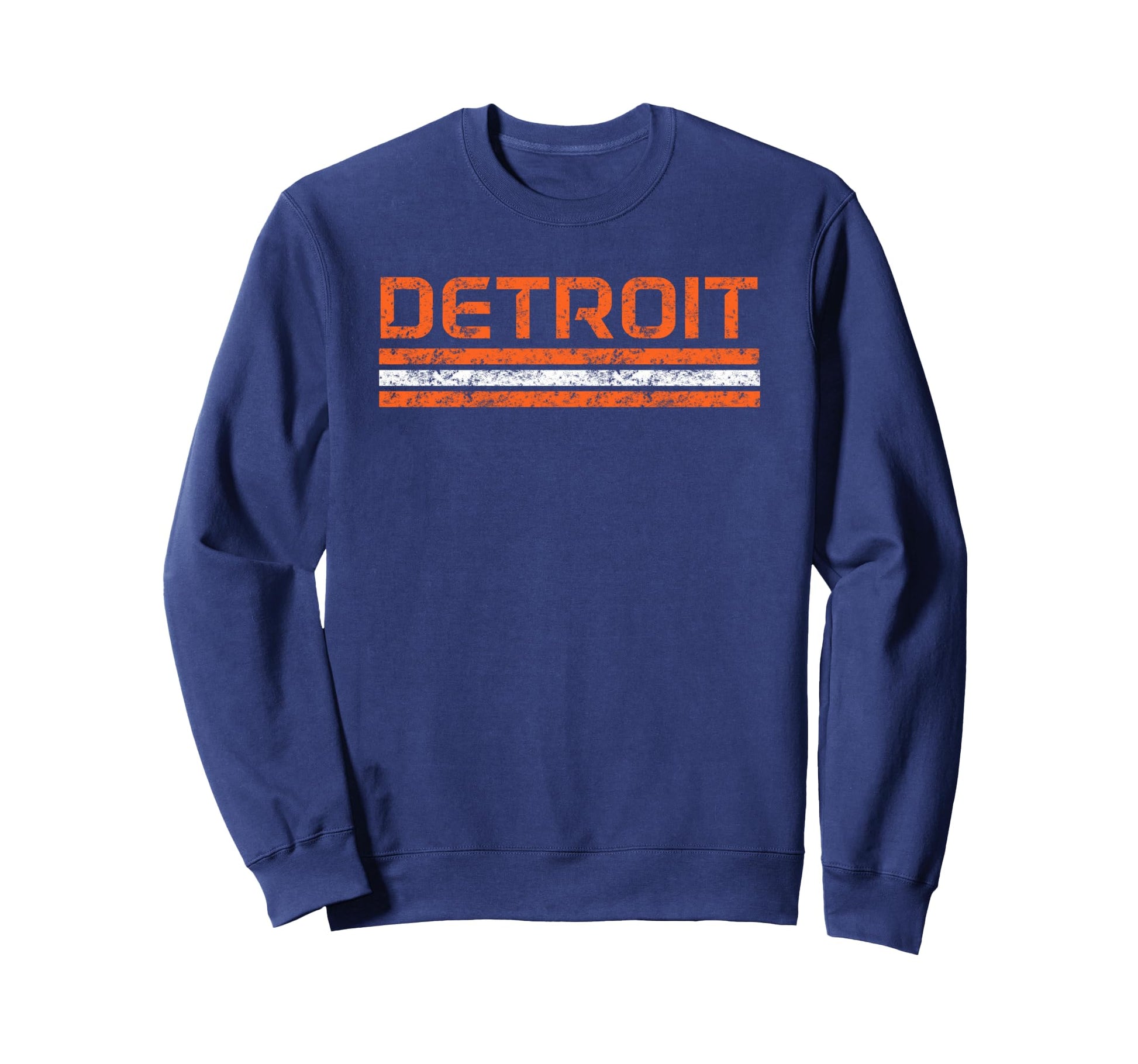 Detroit Michigan Weathered Stripe Sweatshirt - Graphic Print Men Women - T-Shirt, Sweatshirt, Hoodie