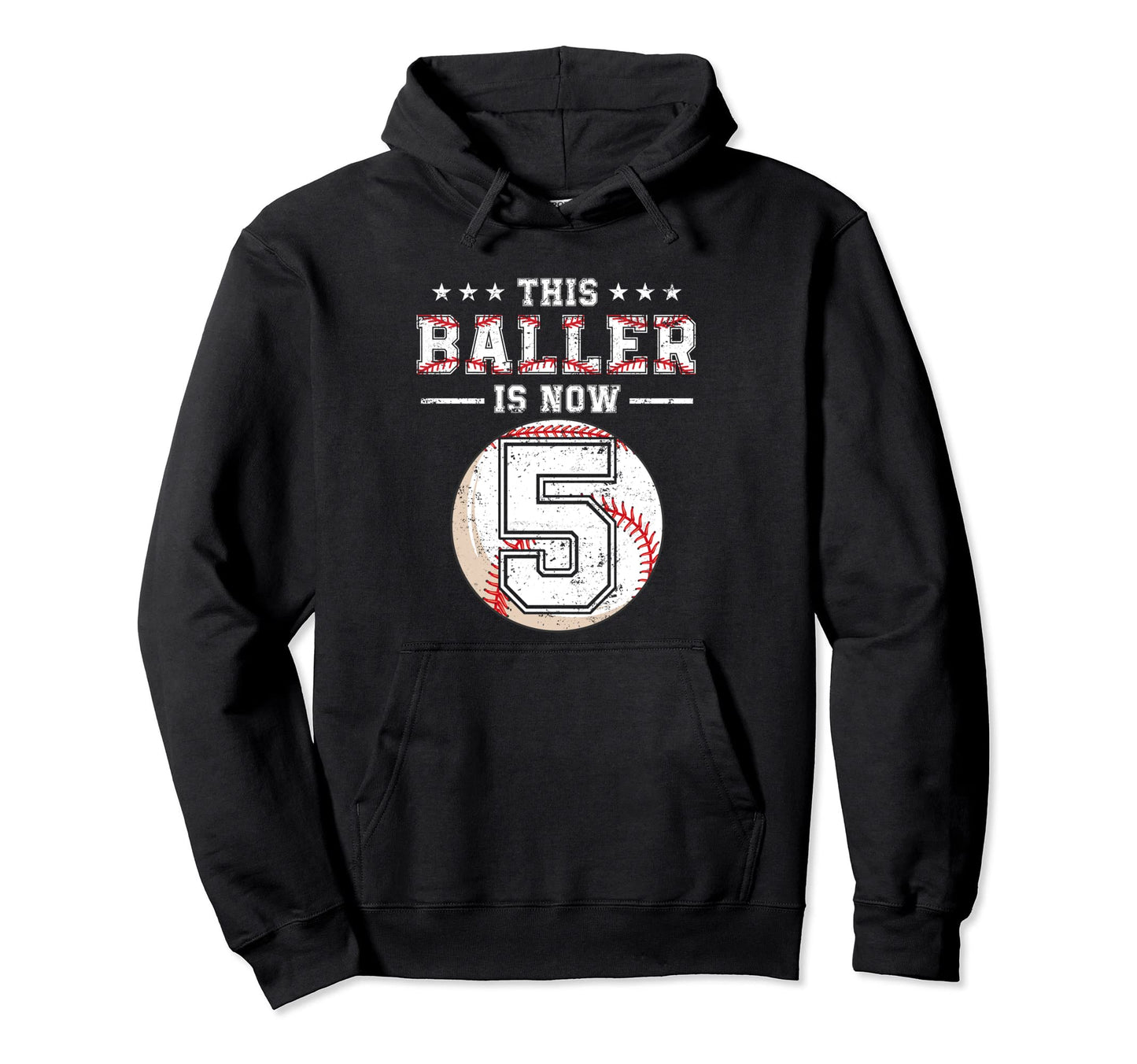 This Baller Is Now 5 Birthday 5 Year Old Hoodie - Trendy Graphic Men Women - T-Shirt, Sweatshirt, Hoodie