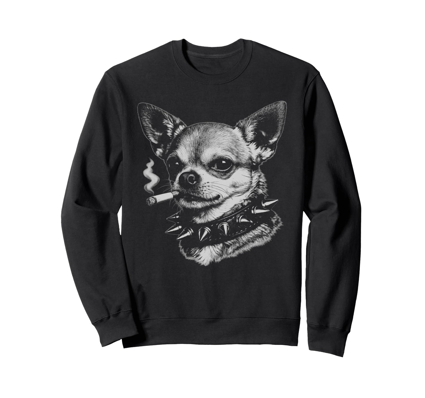 Smoking Chihuahua Y2K Grunge Dog Sweatshirt - Streetwear Style Men Women - T-Shirt, Sweatshirt, Hoodie