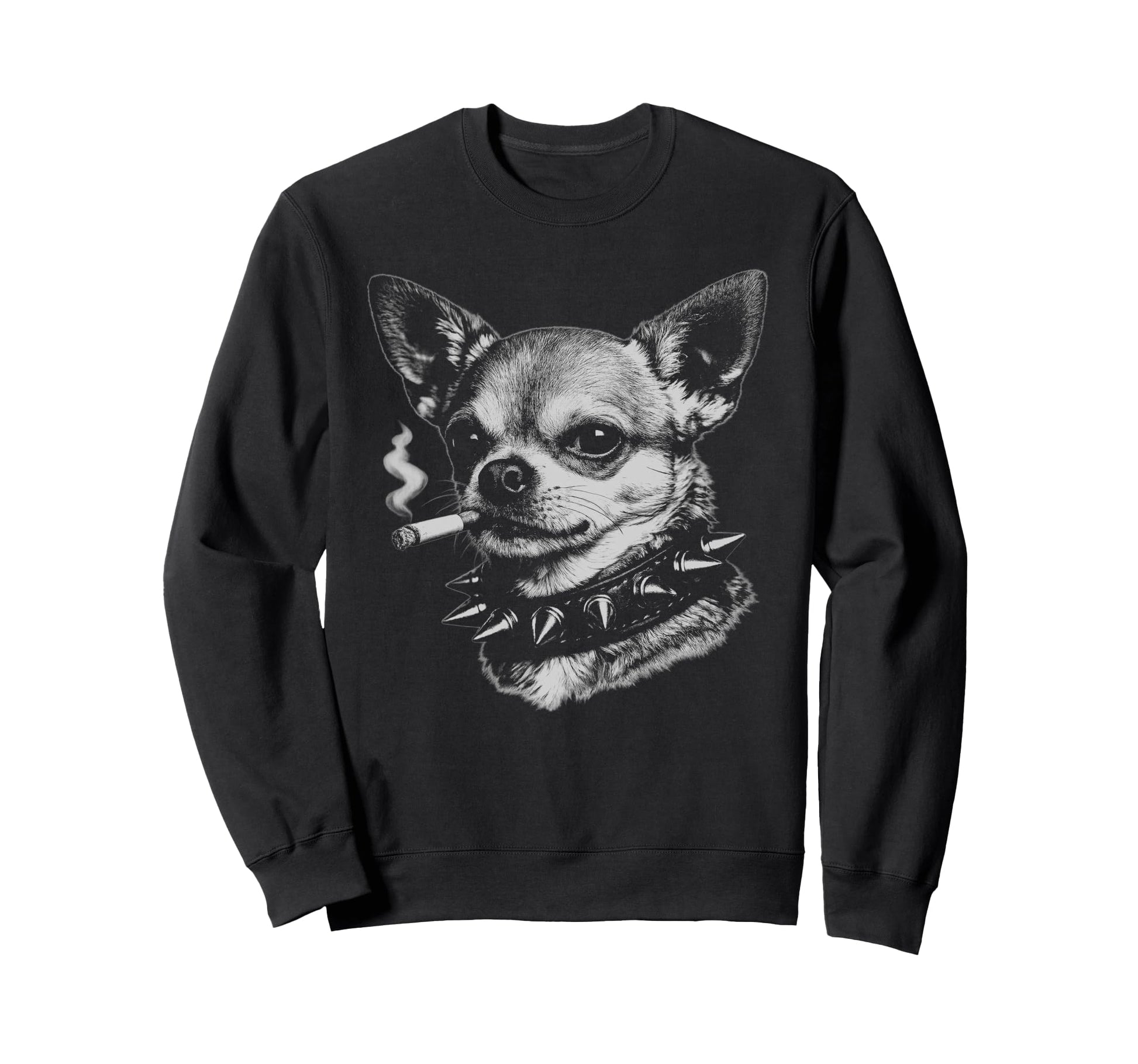 Smoking Chihuahua Y2K Grunge Dog Sweatshirt - Streetwear Style Men Women - T-Shirt, Sweatshirt, Hoodie