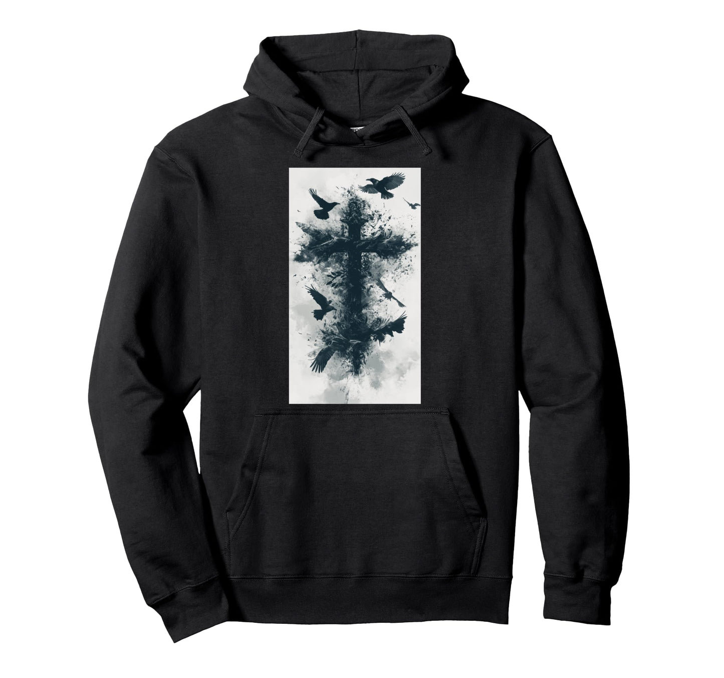 Gothic Cross Grunge Aesthetic Y2K Hoodie - Aesthetic Graphic for Adults - T-Shirt, Sweatshirt, Hoodie