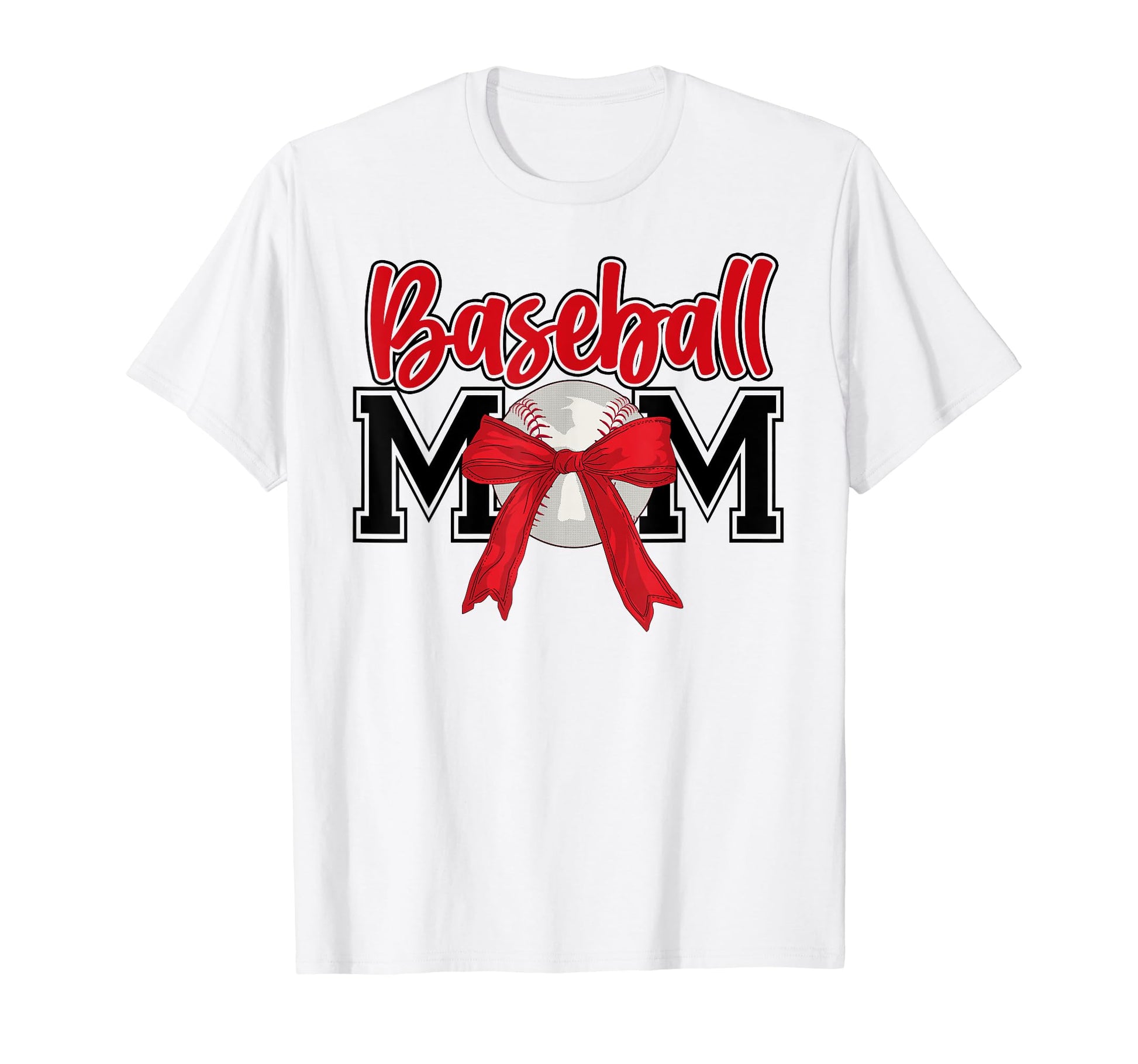 Baseball Mom Bow Tie Mothers Day T-Shirt - Streetwear Style for Adults - T-Shirt, Sweatshirt, Hoodie