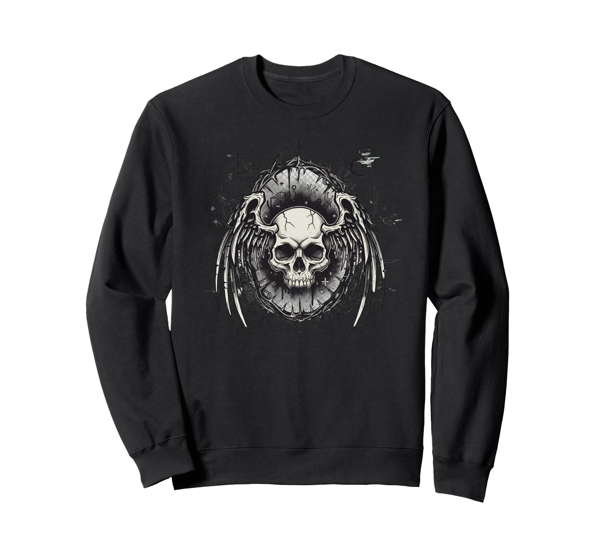 Y2K Grunge Goth Aesthetic Skull Sweatshirt - Aesthetic Graphic Unisex - T-Shirt, Sweatshirt, Hoodie