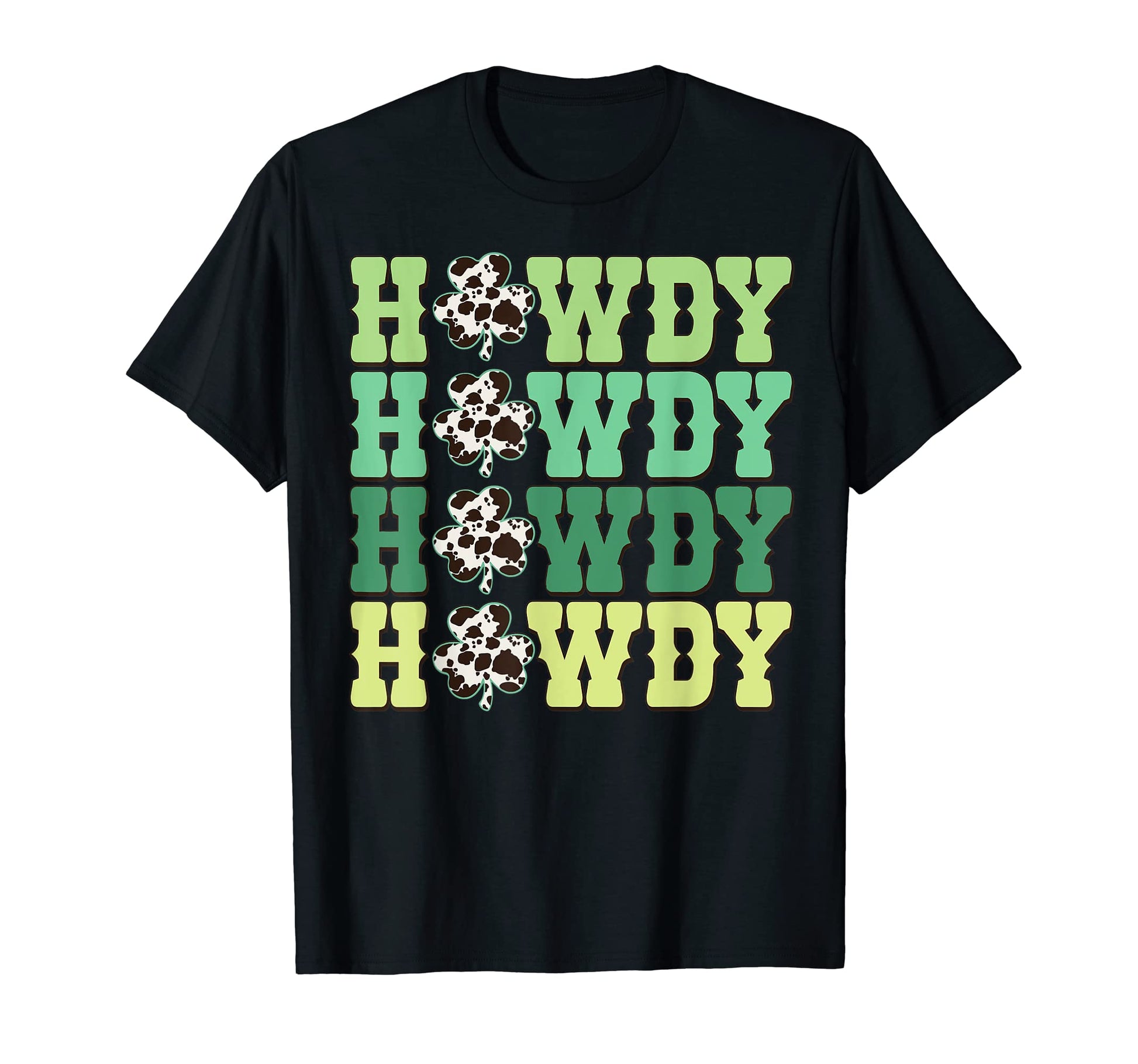 Howdy Shamrock Cow Pattern St T-Shirt - Custom Art Print for Adults - T-Shirt, Sweatshirt, Hoodie