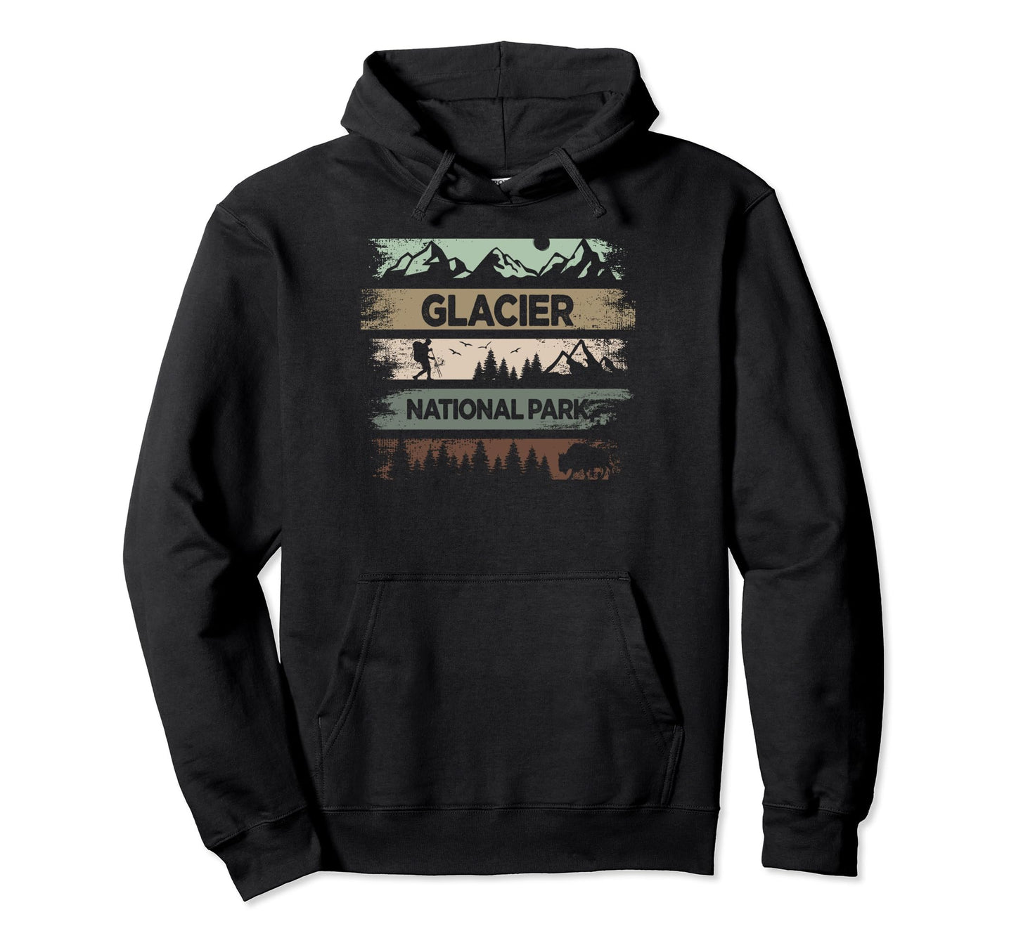 Glacier National Park Us Glacier Hoodie - Graphic Print Unisex - T-Shirt, Sweatshirt, Hoodie