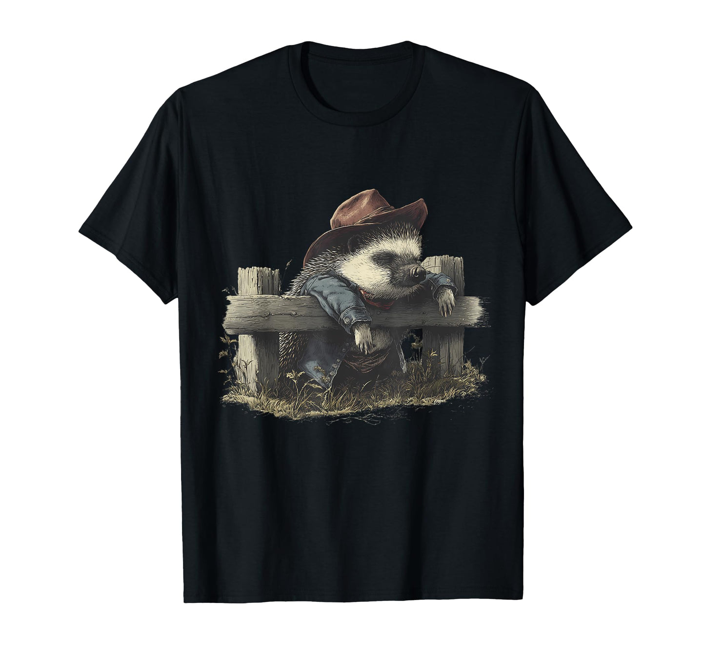 Country Cowboy Hedgehog Rodeo Cowgirl T-Shirt - Unique Graphic for Adults - T-Shirt, Sweatshirt, Hoodie