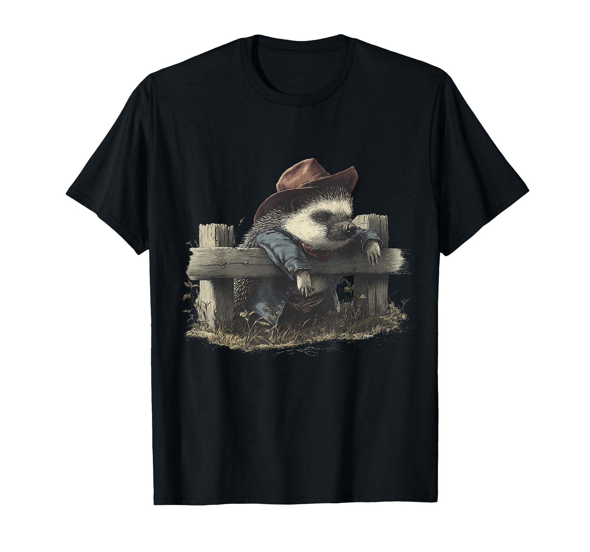 Country Cowboy Hedgehog Rodeo Cowgirl T-Shirt - Unique Graphic for Adults - T-Shirt, Sweatshirt, Hoodie