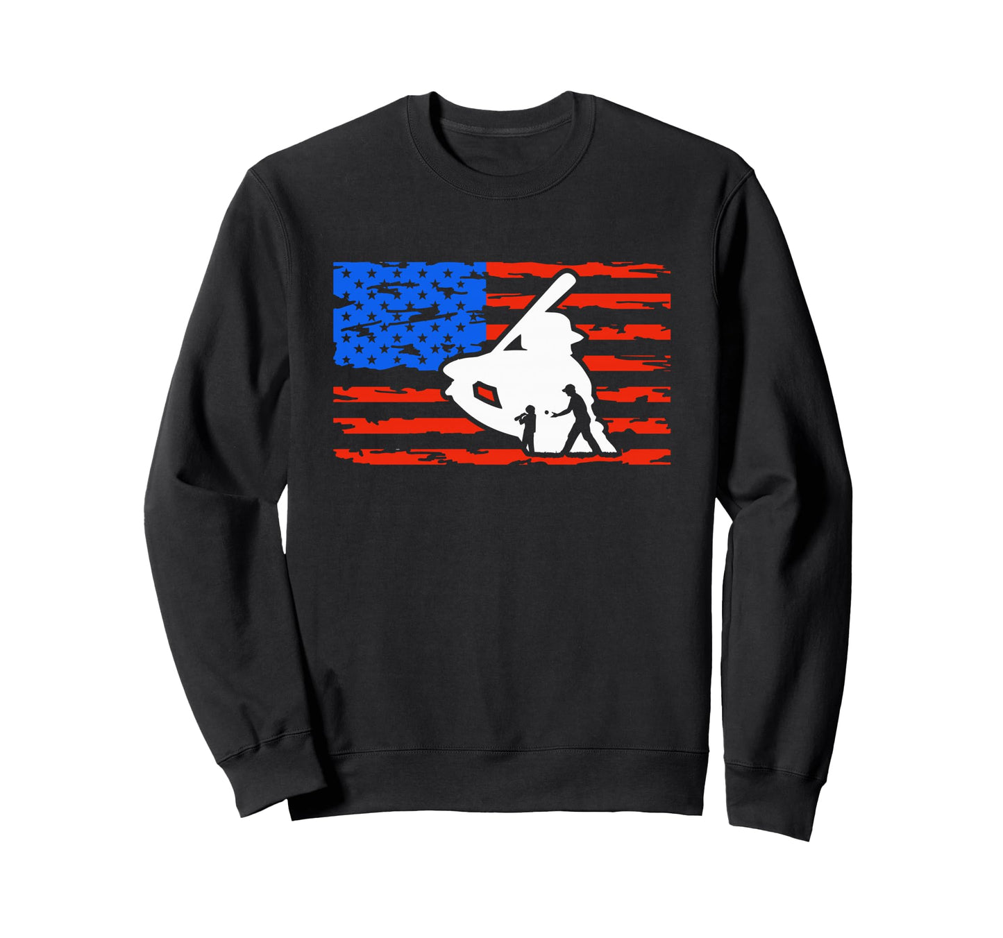 Baseball Us Flag Baseball Player Sweatshirt - Custom Art Print Men Women - T-Shirt, Sweatshirt, Hoodie