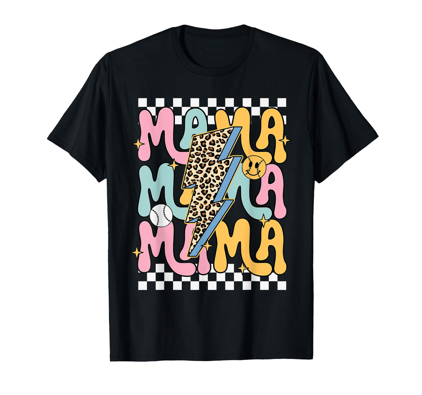 Mama Leopard Lightning Bolt Baseball T-Shirt - Streetwear Style for Adults - T-Shirt, Sweatshirt, Hoodie