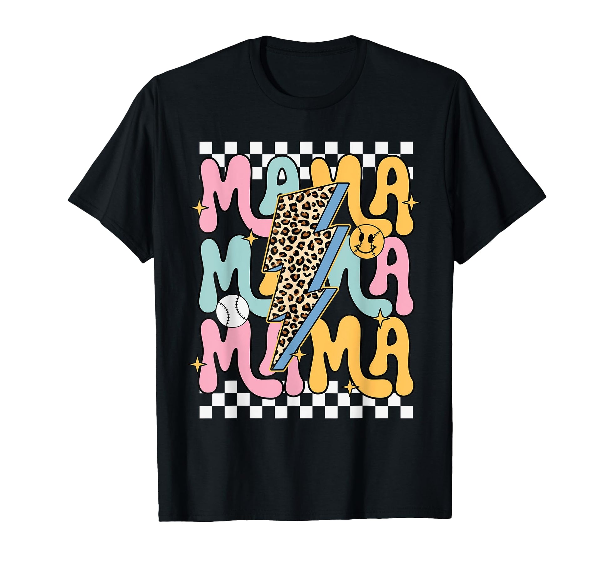 Mama Leopard Lightning Bolt Baseball T-Shirt - Streetwear Style for Adults - T-Shirt, Sweatshirt, Hoodie