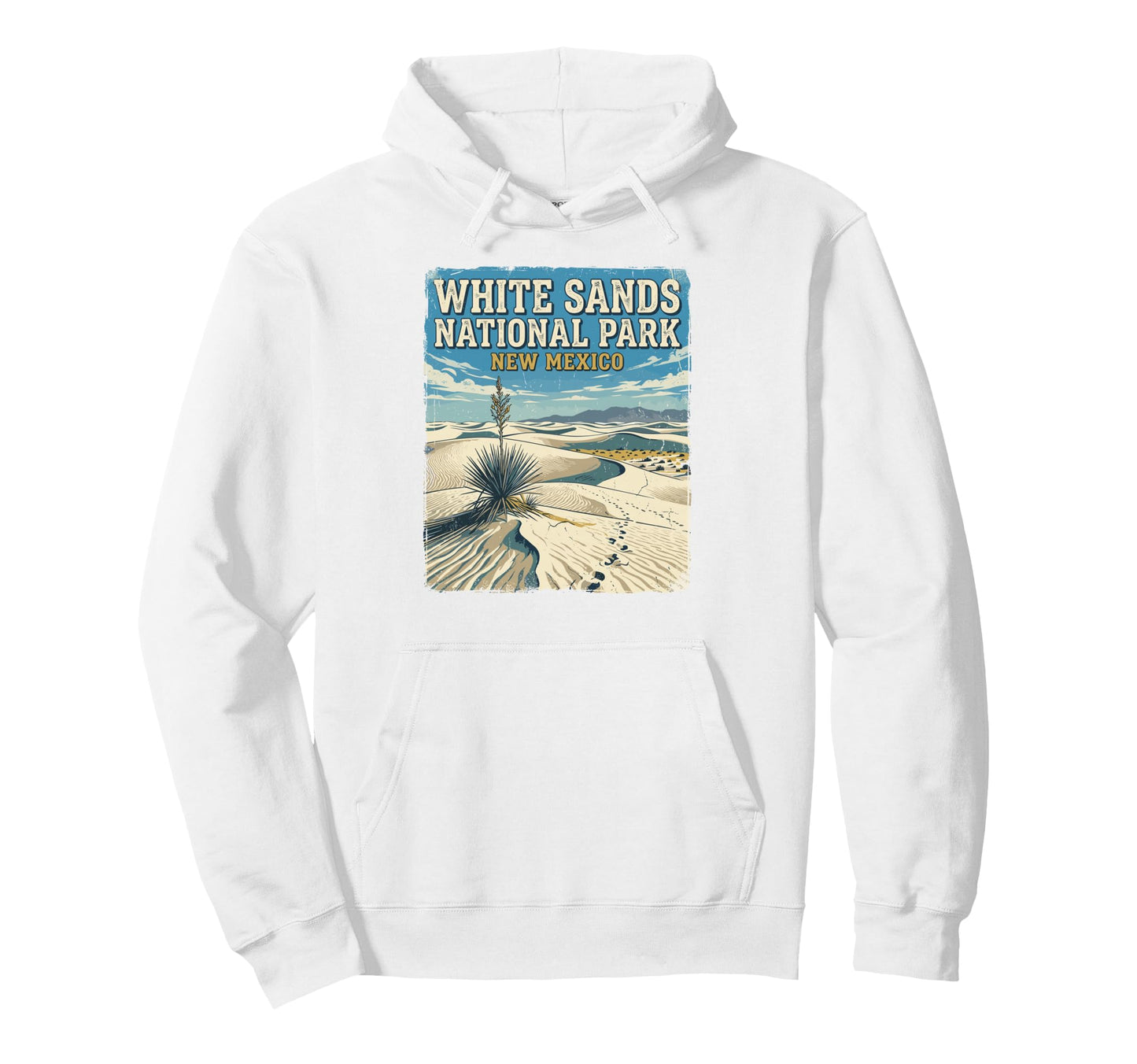 White Sands National Park New Mexico Hoodie - Fun Novelty Design for Adults - T-Shirt, Sweatshirt, Hoodie