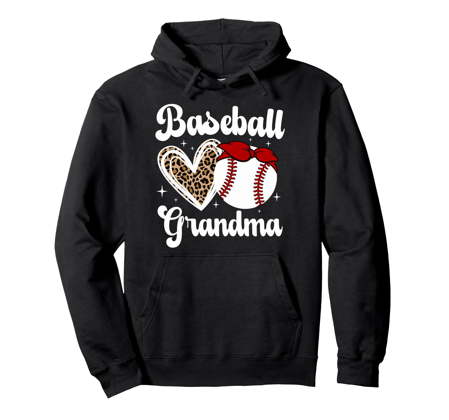 Baseball Grandma Leopard Baseball Hoodie - Aesthetic Graphic Men Women - T-Shirt, Sweatshirt, Hoodie