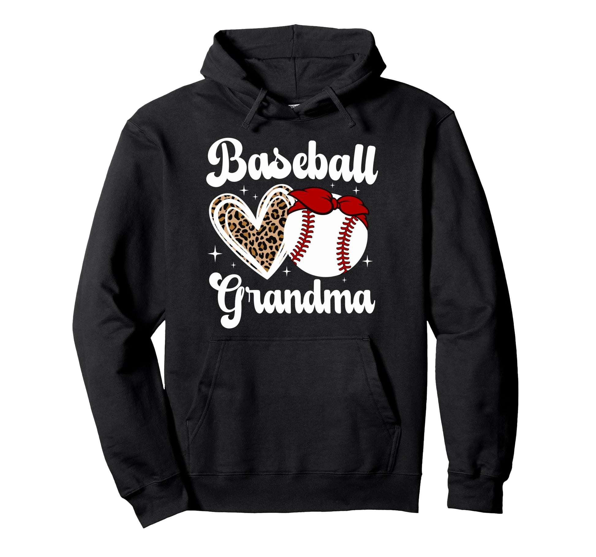 Baseball Grandma Leopard Baseball Hoodie - Aesthetic Graphic Men Women - T-Shirt, Sweatshirt, Hoodie