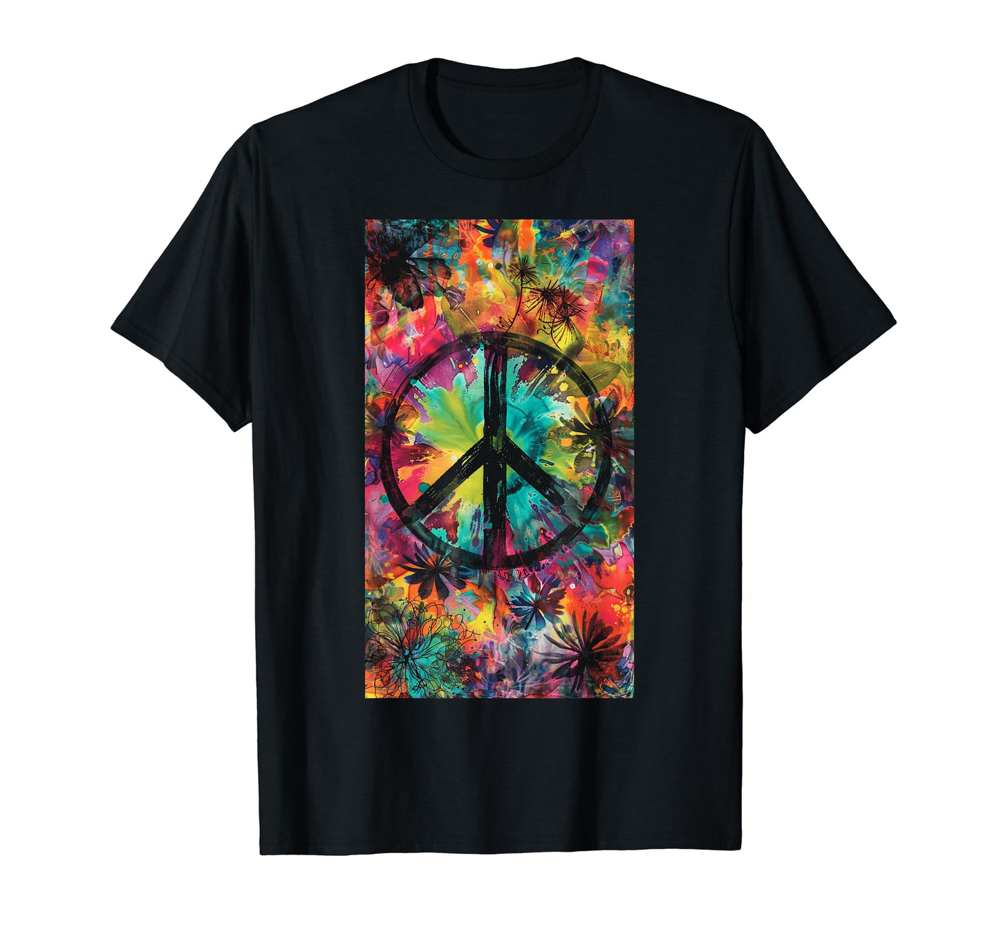 Tie Dye Bold Peace Symbol Colorful Tie T-Shirt - Streetwear Style Unisex - T-Shirt, Sweatshirt, Hoodie
