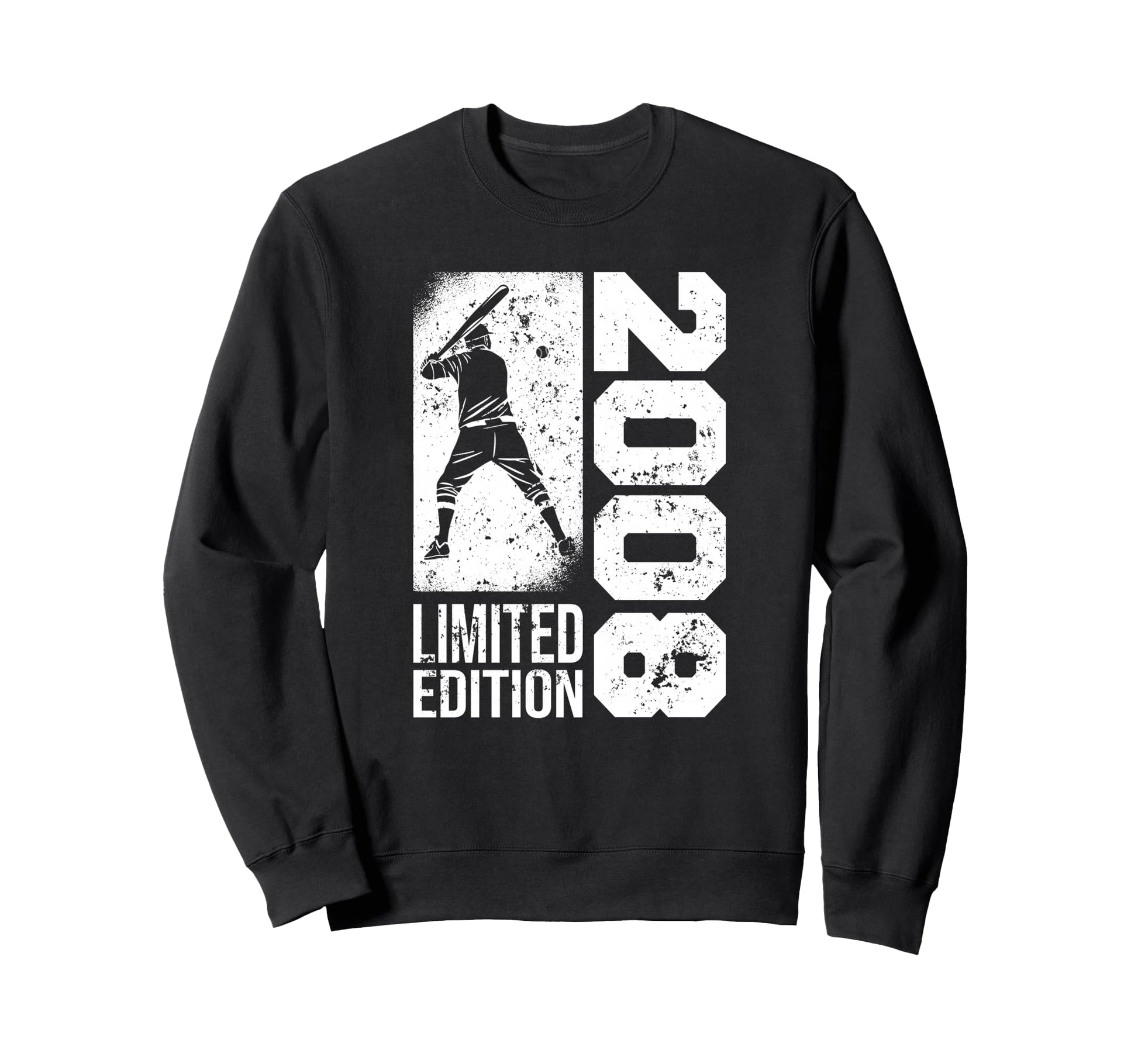 Baseball Player Born 2008 Sweatshirt - Fun Novelty Design for Adults - T-Shirt, Sweatshirt, Hoodie