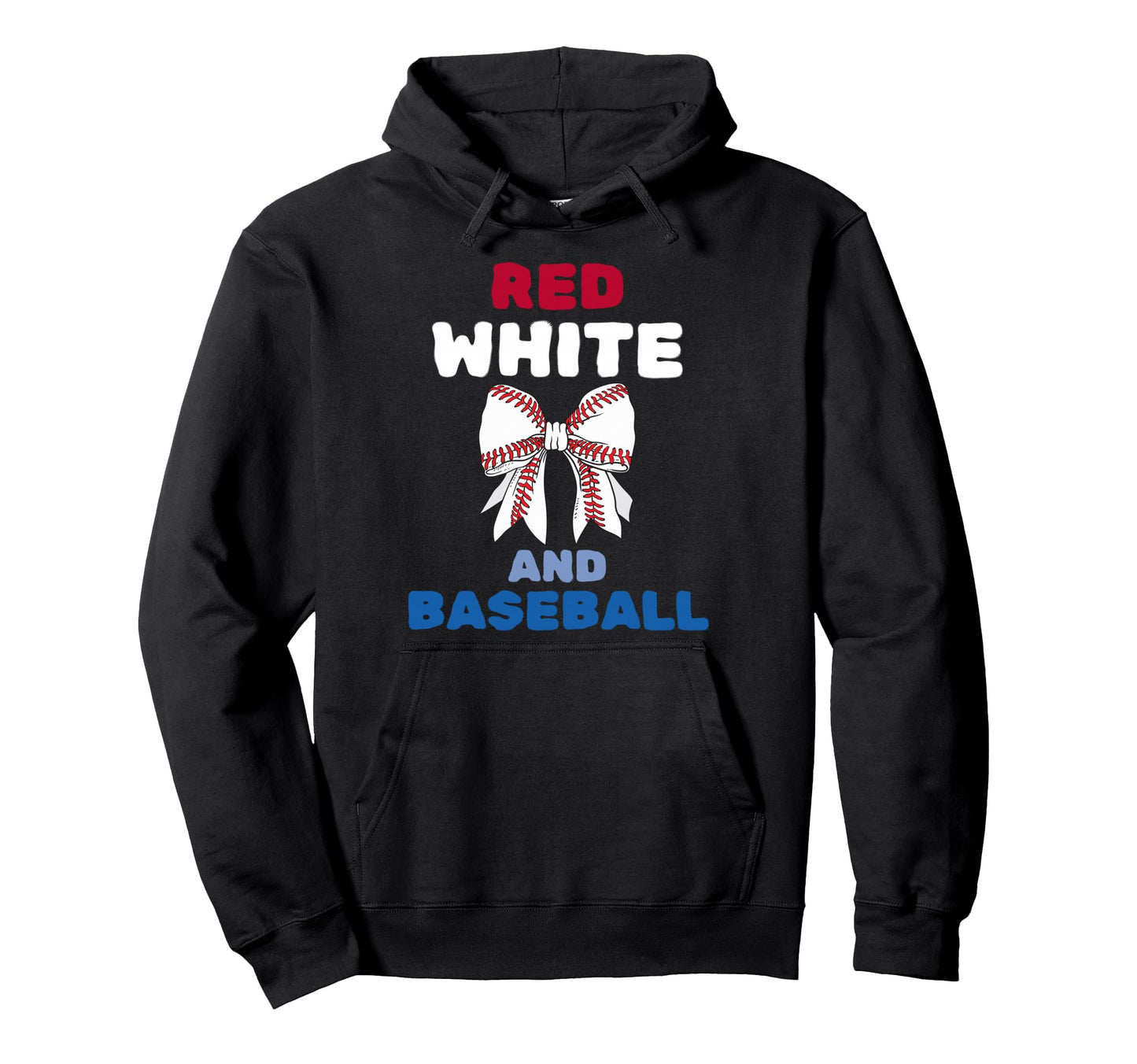 Red White And Baseball Coquette Bow Hoodie - Minimalist Print Men Women - T-Shirt, Sweatshirt, Hoodie