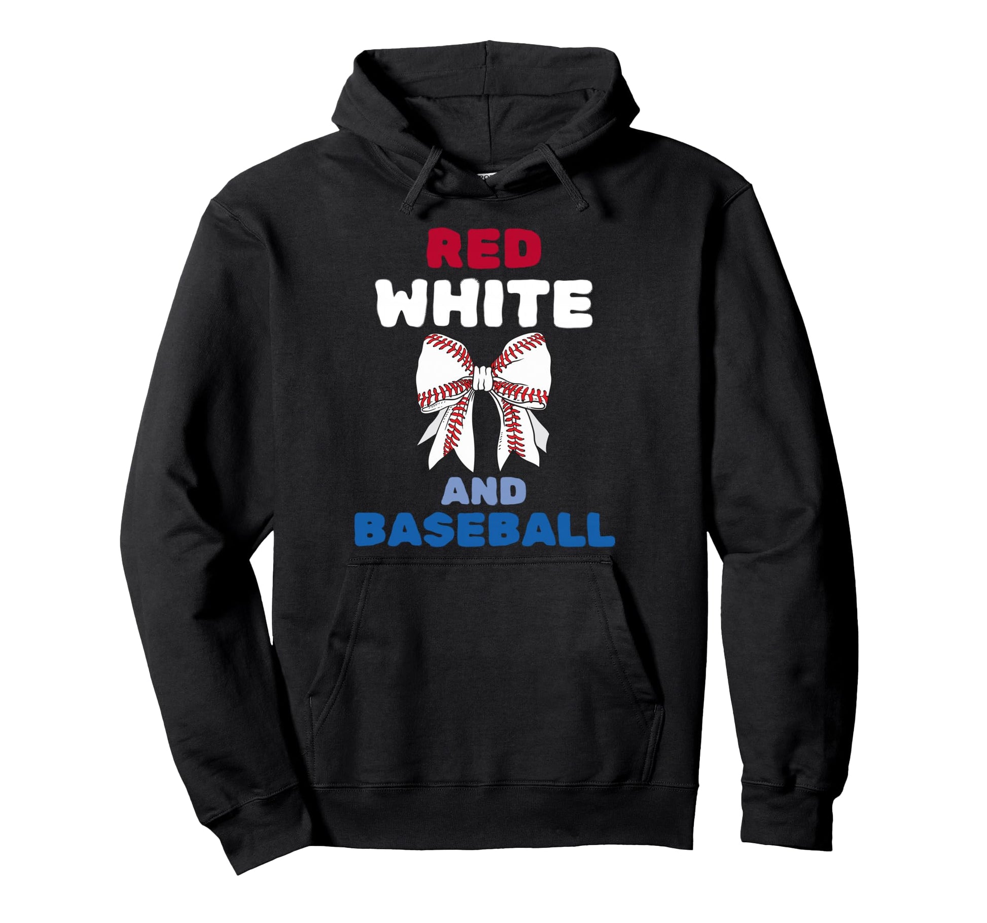 Red White And Baseball Coquette Bow Hoodie - Minimalist Print Men Women - T-Shirt, Sweatshirt, Hoodie